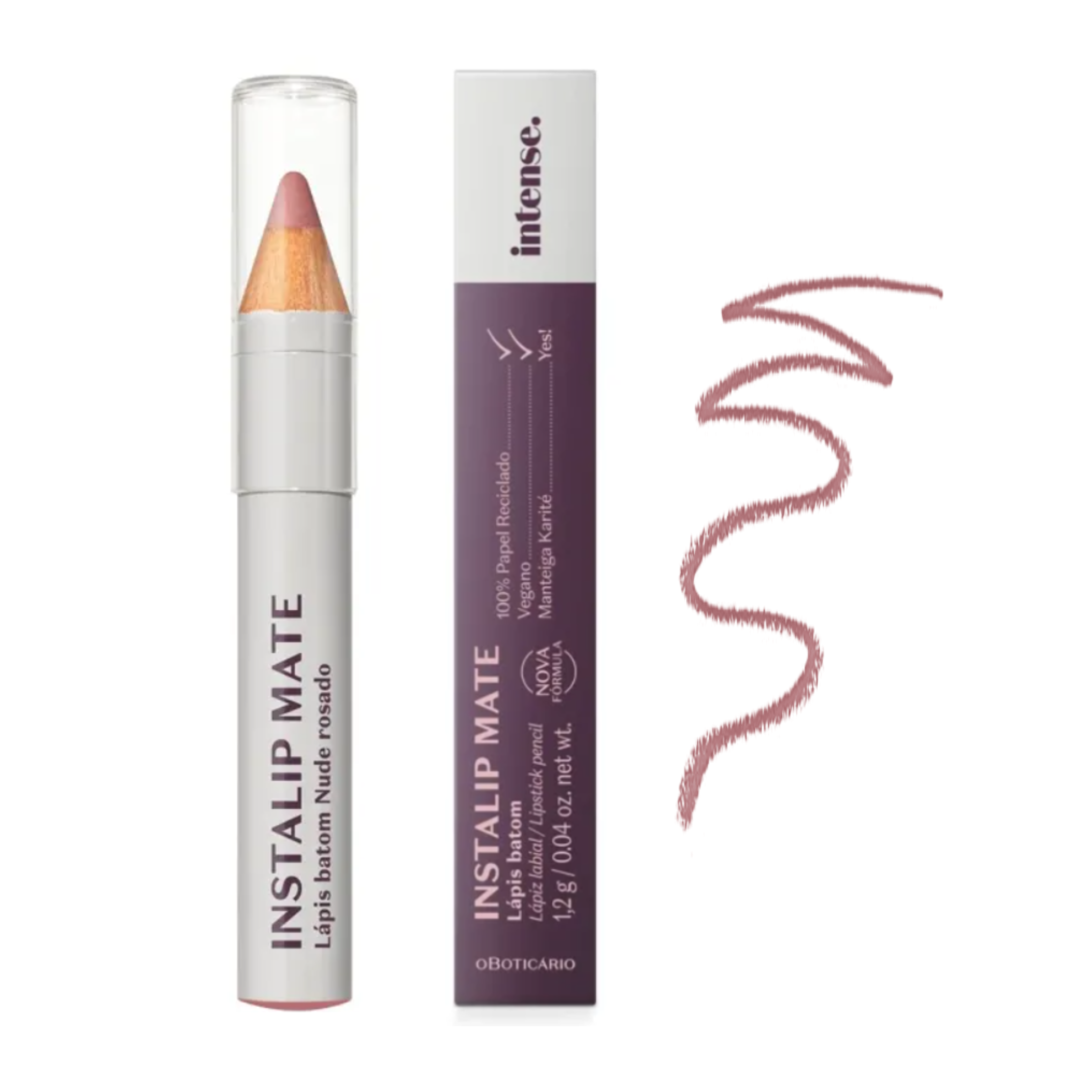 Instalip Matte Intense Pink Lipstick Pencil 1.2g